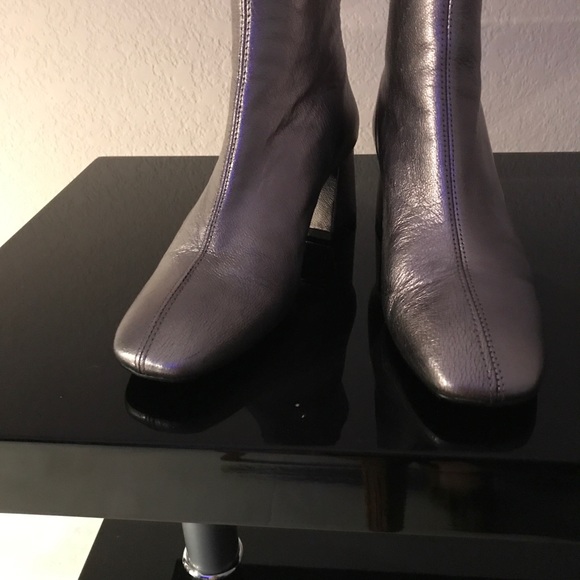 metallic leather booties - Picture 3 of 10